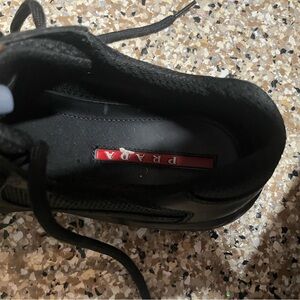 Prada Black and Red Sneakers